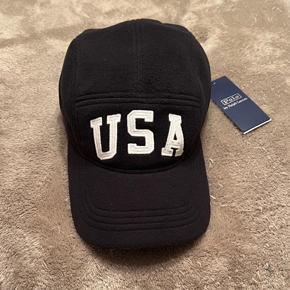 New Mens POLO RALPH LAUREN Olympic Closing Ceremony adjustable fleece hat.